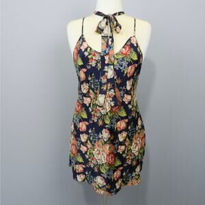 Vintage Victoria's Secret‎ Gold Label Floral Satin Chemise Sz L Slip Night Gown